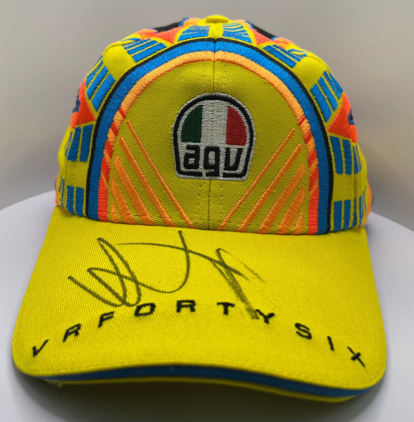 Valentino Rossi Signed AGV VR FortySix Colourful MotoGP Cap with COA