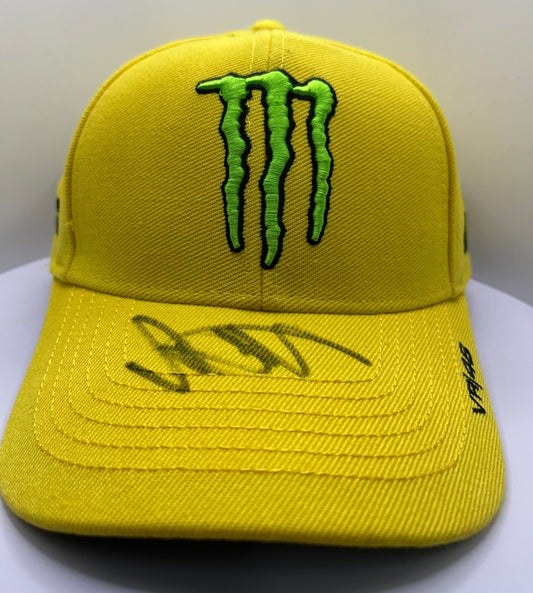 Valentino Rossi Signed Yellow Monster Energy MotoGP Cap with COA