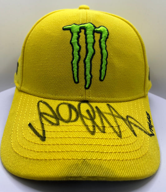 Valentino Rossi Signed Yellow Monster Energy MotoGP Cap with COA