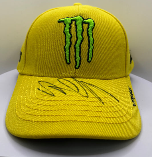 Valentino Rossi Signed Yellow Monster Energy MotoGP Cap with COA
