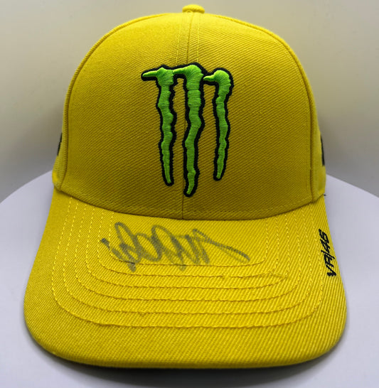 Valentino Rossi Signed Yellow Monster Energy MotoGP Cap with COA