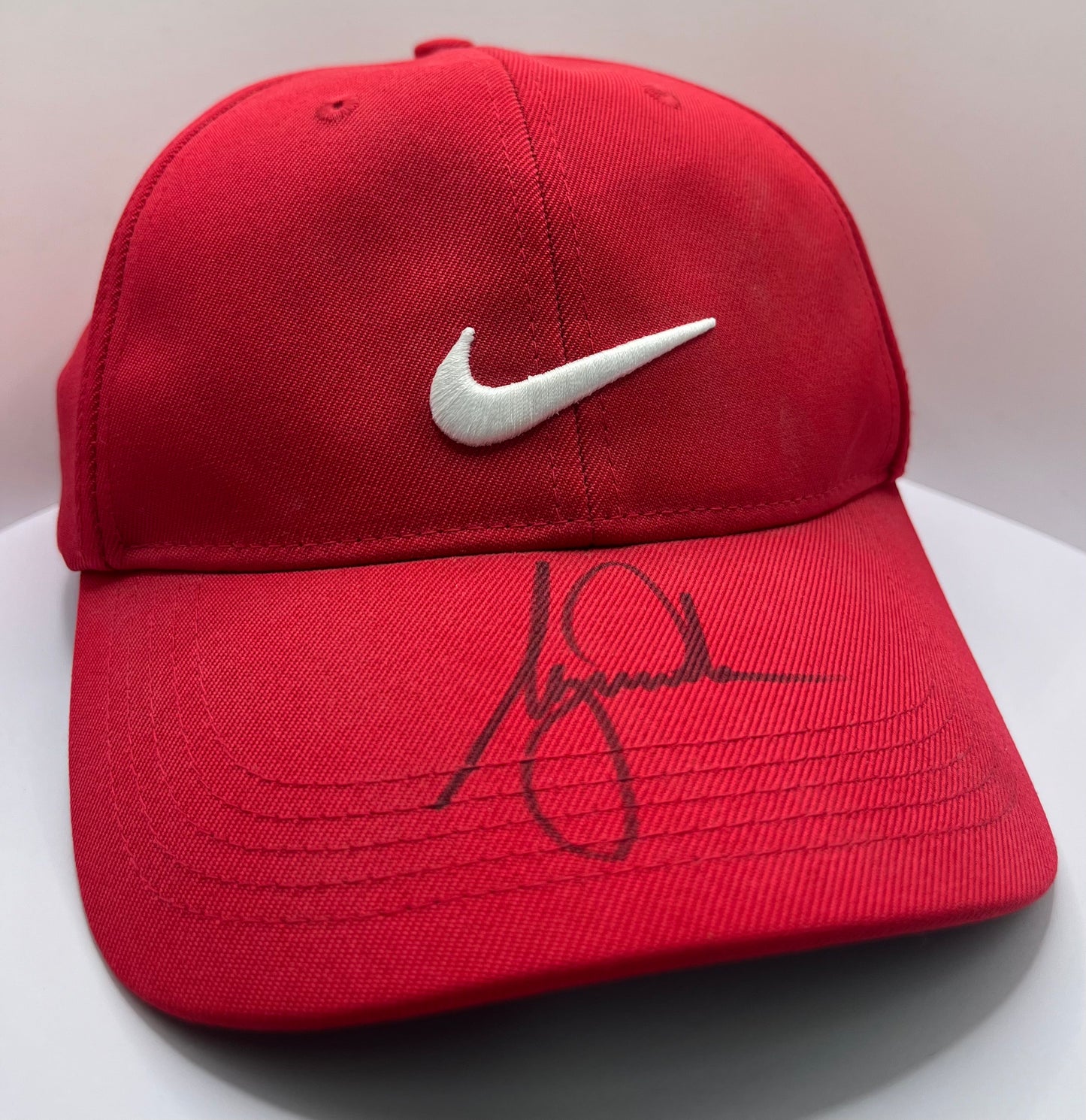 The 'GOAT' Tiger Woods Signed Red Nike Golf Cap with COA