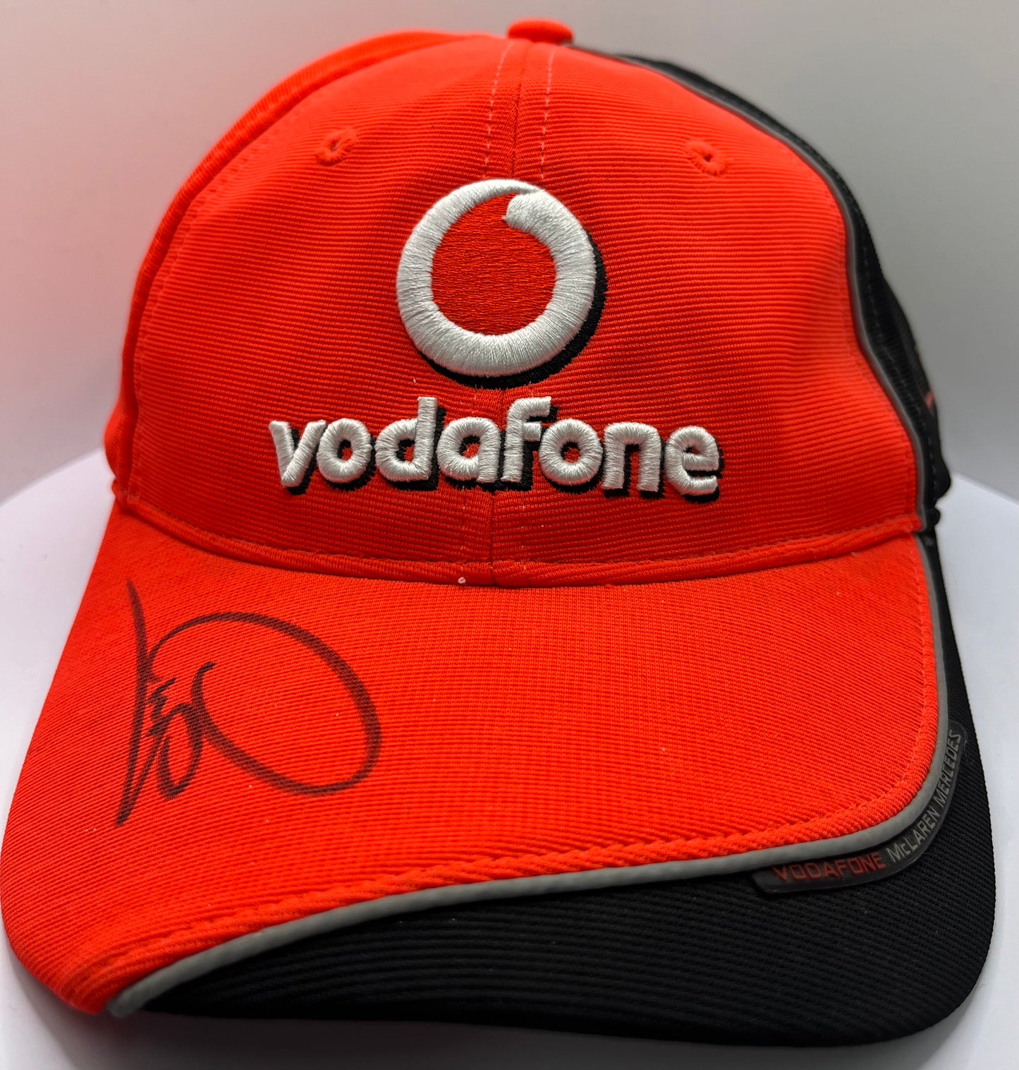 Formula One Legend Lewis Hamilton Signed Red & Black Vodafone McLaren Mercedes F1 Cap with COA