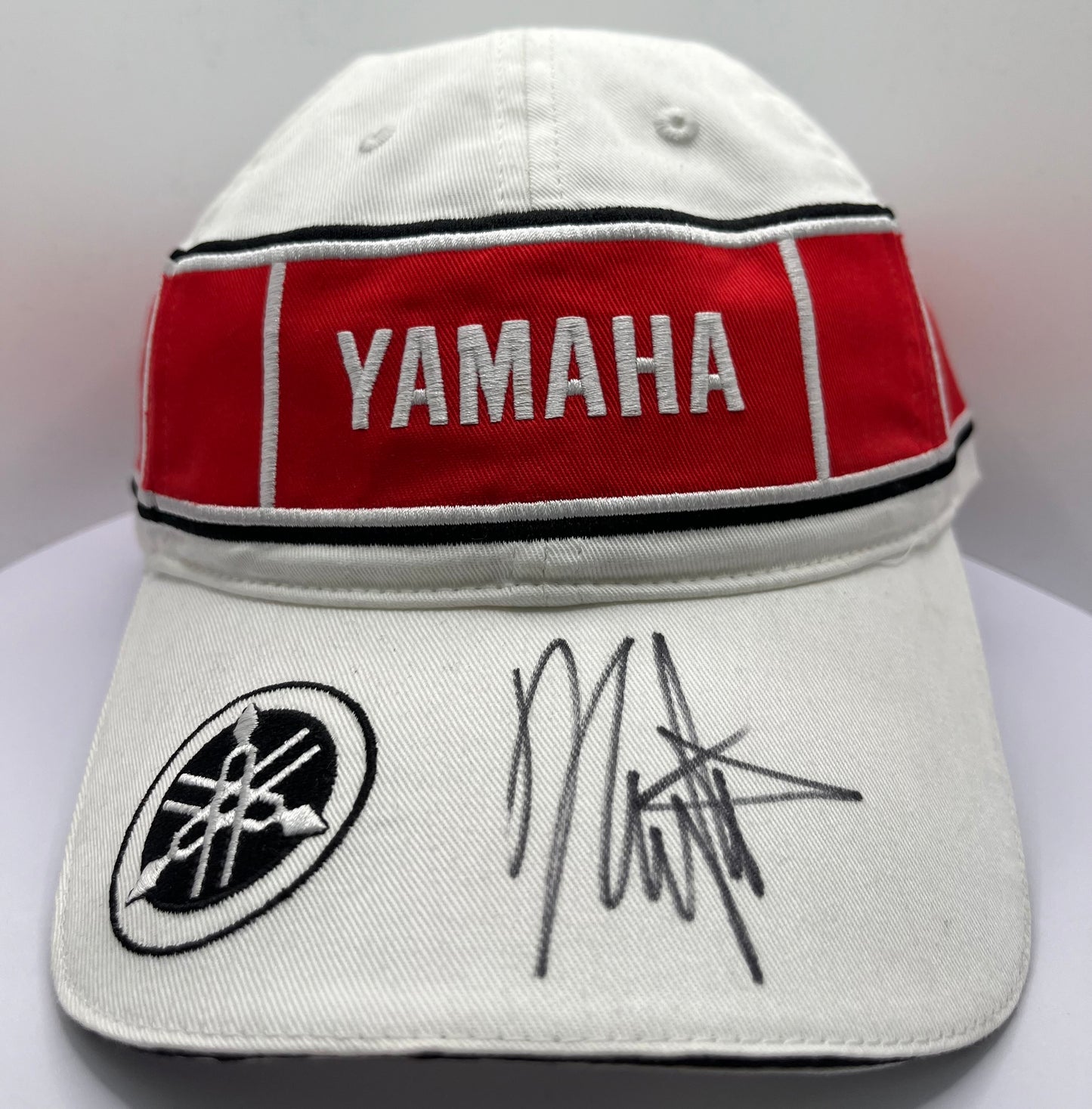 Kenny Roberts Signed White & Red Yamaha Racing MotoGP Cap with COA