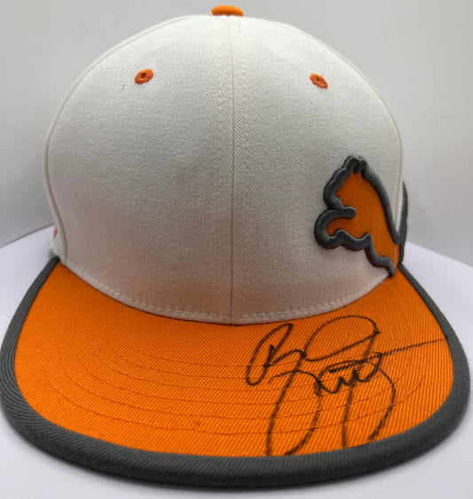 Rickie Fowler Signed Orange & White Puma Flat Brim Golf Cap with COA