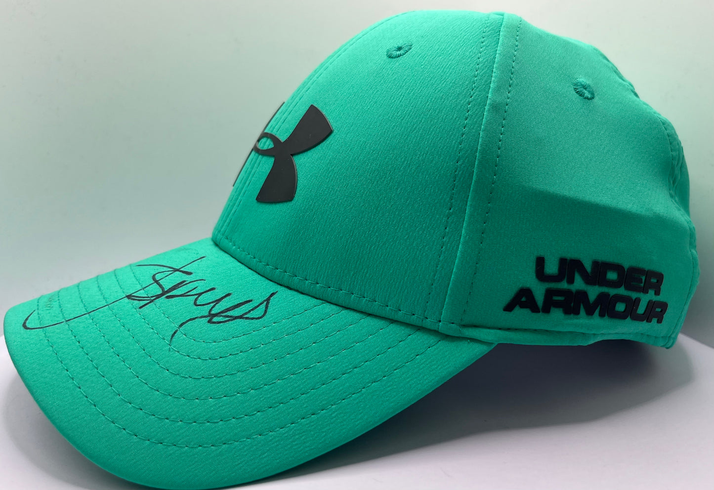 Jordan Spieth Signed Turquoise Under Armour Golf Cap with COA