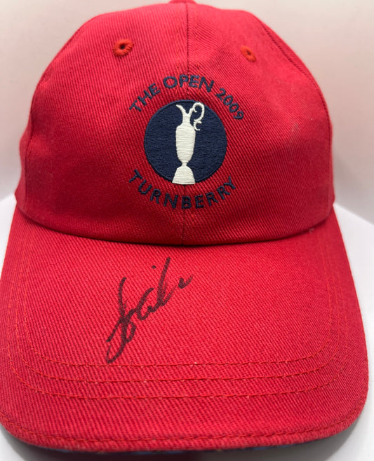 Stewart Cink Signed Red 2009 The Open at Turnberry Golf Cap with COA