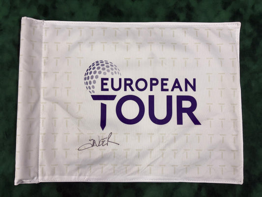 Abraham Ancer Signed European Tour Golf Pin Flag + Dealer COA