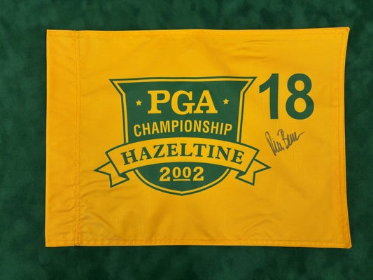 Rich Beem Winner Signed 2002 PGA Championship at Hazeltine Golf Flag + Dealer COA