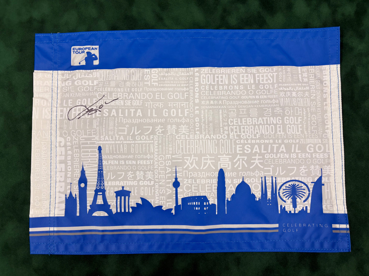 Thomas Bjørn Signed European Tour Golf Pin Flag + Dealer COA