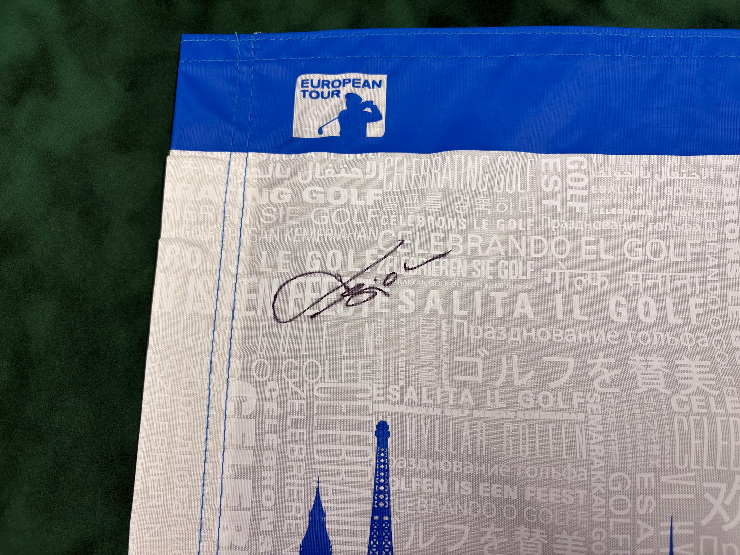 Thomas Bjørn Signed European Tour Golf Pin Flag + Dealer COA