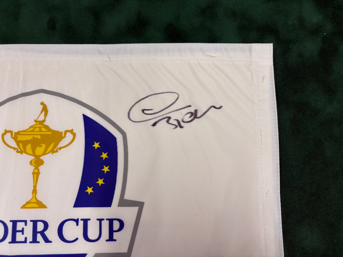 Thomas Bjørn Captain Signed 2018 Ryder Cup at Le Golf National Golf Flag + Cert