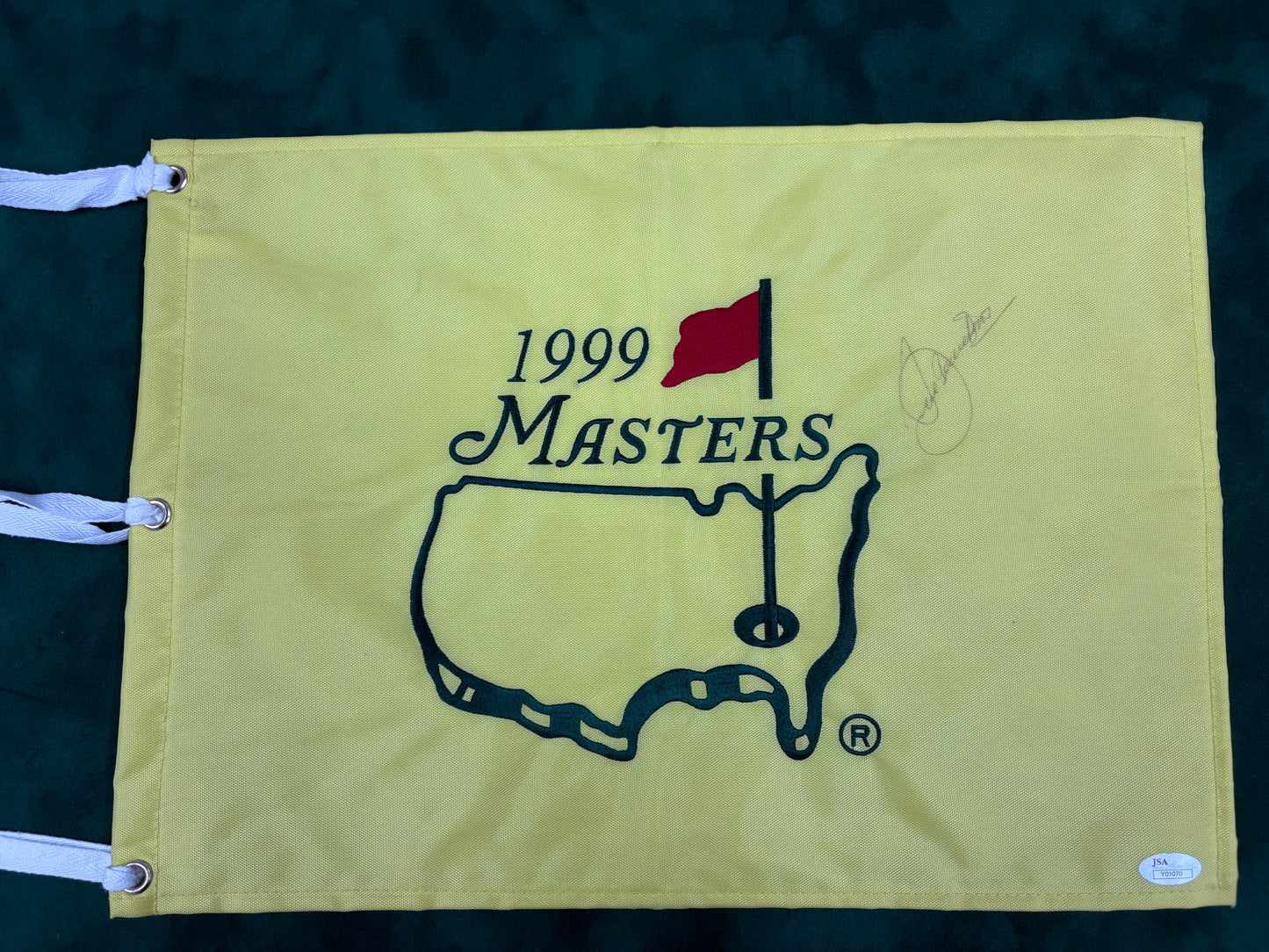 Seve Ballesteros - Golf Legend Signed 1999 Masters Golf Pin Flag + JSA COA