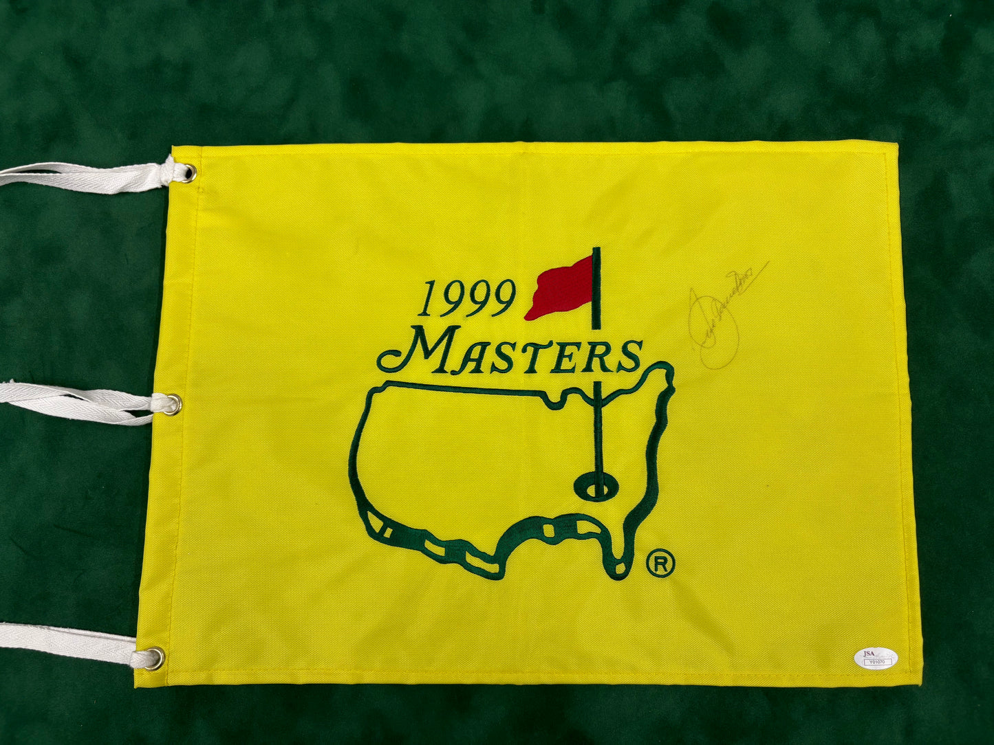 Seve Ballesteros - Golf Legend Signed 1999 Masters Golf Pin Flag + JSA COA