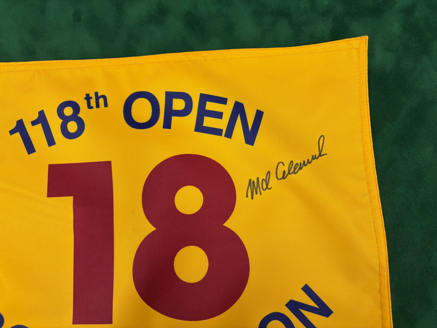 Mark Calcavecchia Winner Signed 118th Open at Royal Troon Golf Flag + Cert