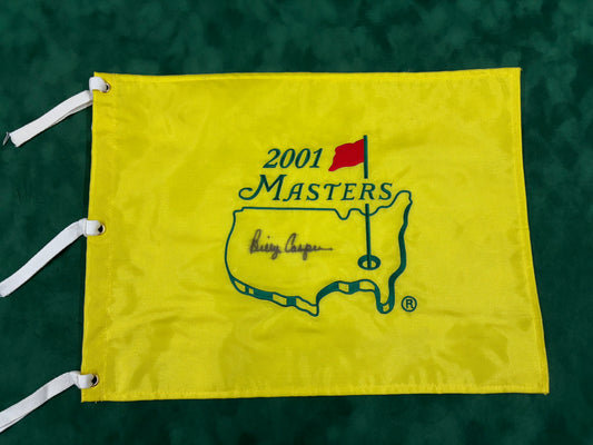 Billy Casper - Golf Legend Signed 2001 Masters Golf Pin Flag + Dealer COA