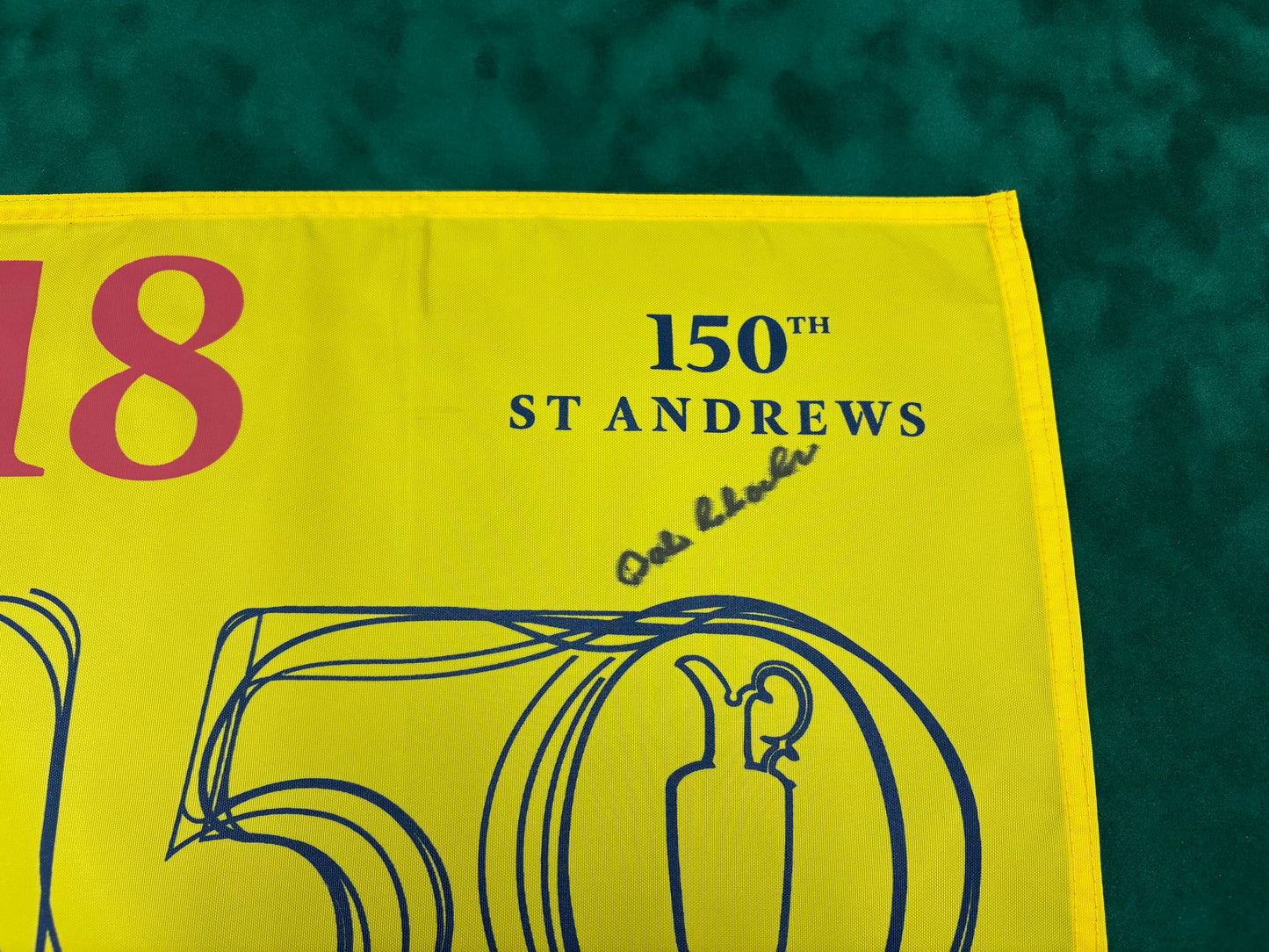 Bob Charles Rare Signed 150th Open at St Andrews Golf Pin Flag + Dealer COA