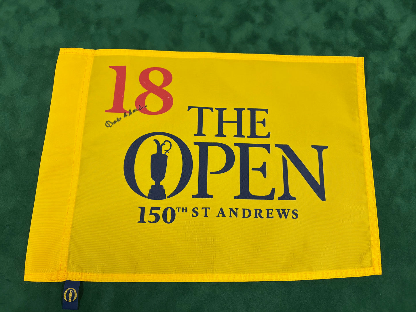 Bob Charles Rare Signed 150th Open at St Andrews Golf Pin Flag + Dealer COA