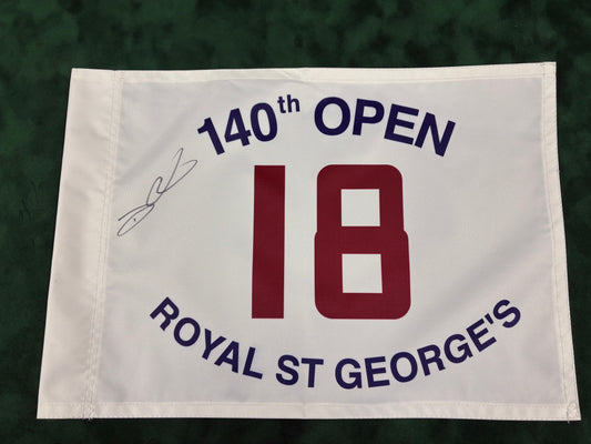 Darren Clarke Winner Signed 140th Open at Royal St George's Golf Flag + Cert