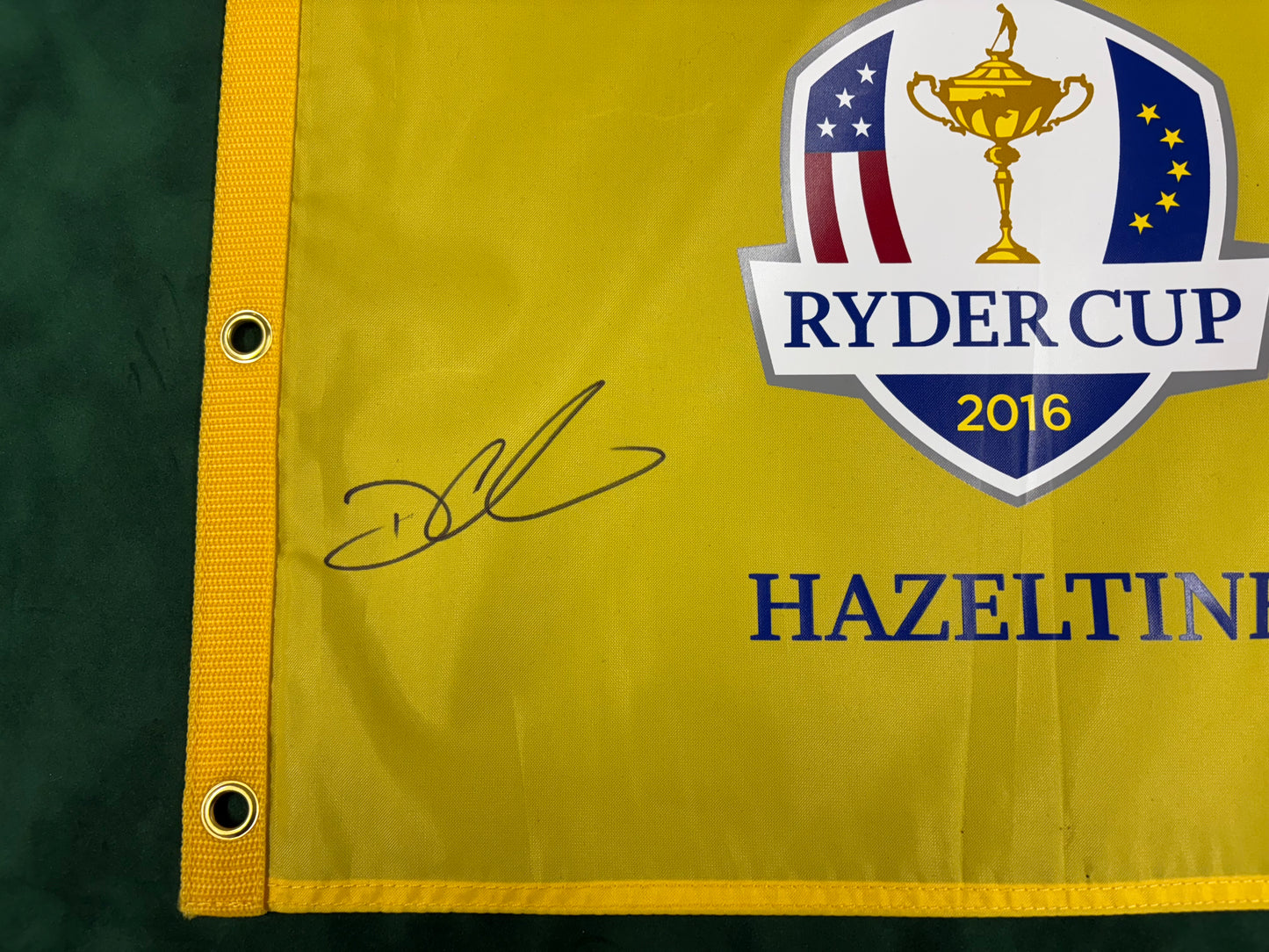 Darren Clarke Signed 2016 Ryder Cup at Hazeltine Golf Flag + Cert