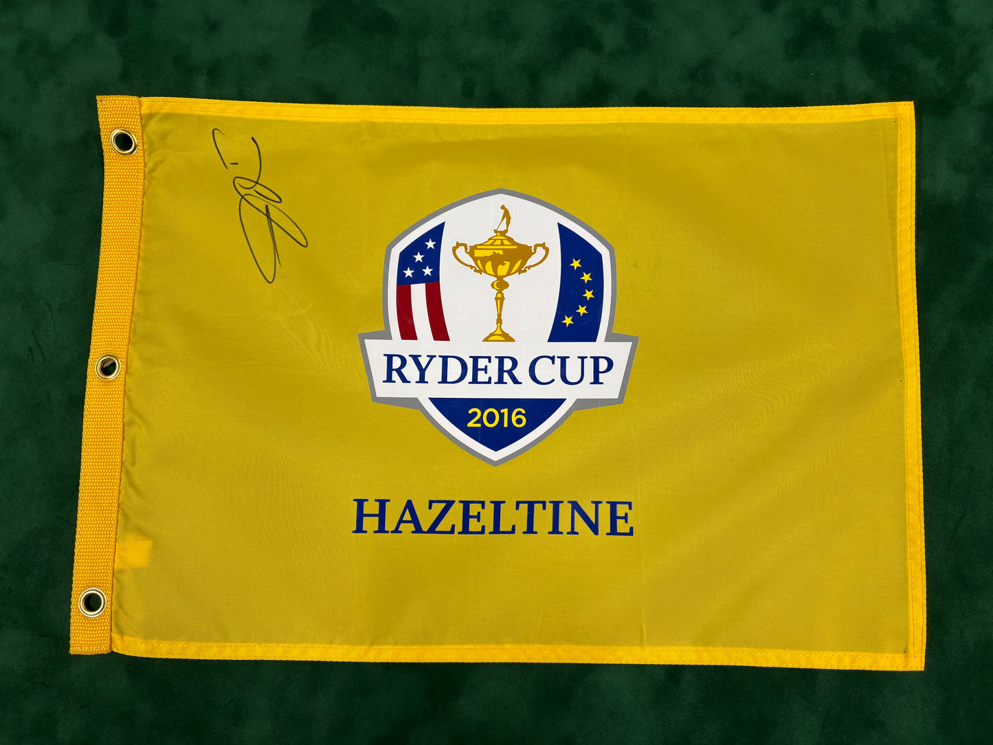 Darren Clarke Signed 2016 Ryder Cup at Hazeltine Golf Flag + Cert