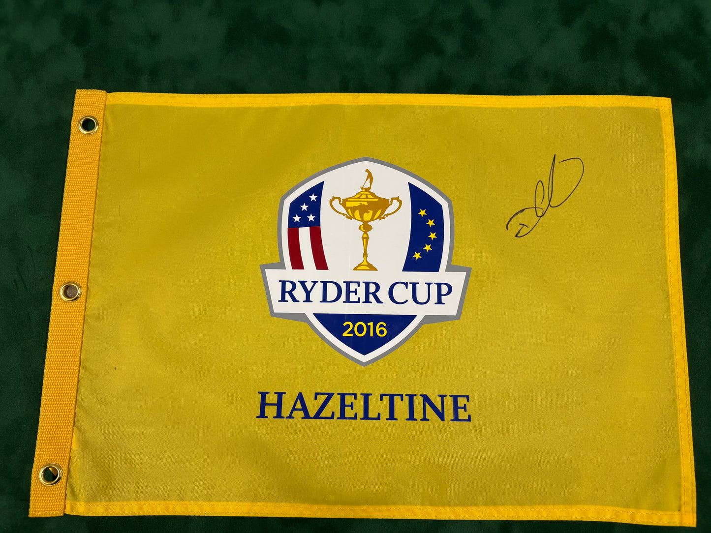 Darren Clarke Signed 2016 Ryder Cup at Hazeltine Golf Flag + Cert