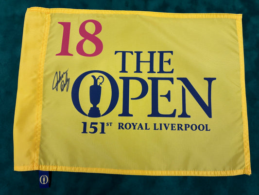 John Daly Signed 151st Open at Royal Liverpool Golf Flag + Dealer COA