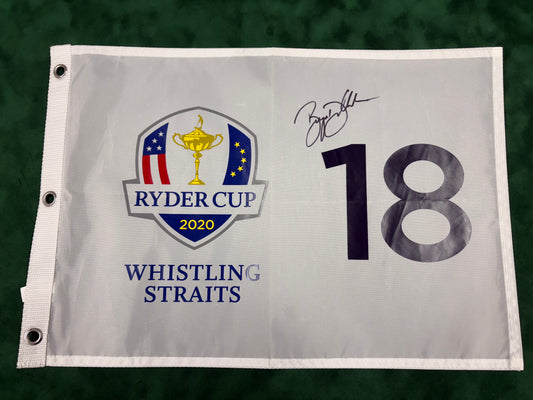Bryson DeChambeau Signed 2020 Ryder Cup at Whistling Straits 18th Golf Flag + Cert