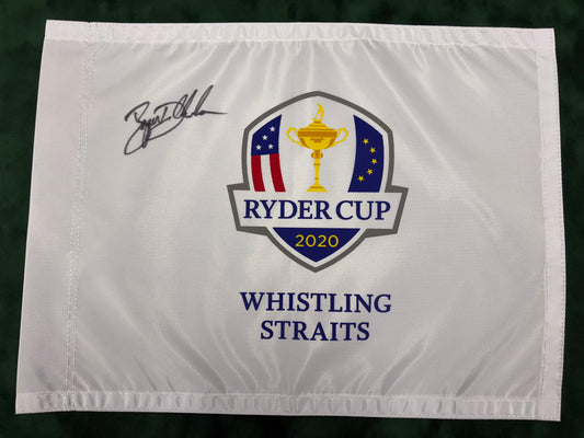 Bryson DeChambeau Signed 2020 Ryder Cup at Whistling Straits Golf Flag + Cert