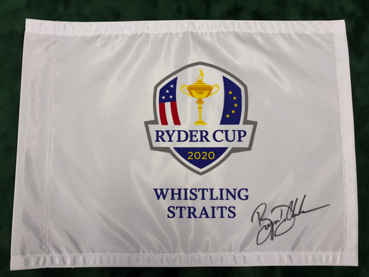 Bryson DeChambeau Signed 2020 Ryder Cup at Whistling Straits Golf Flag + Cert