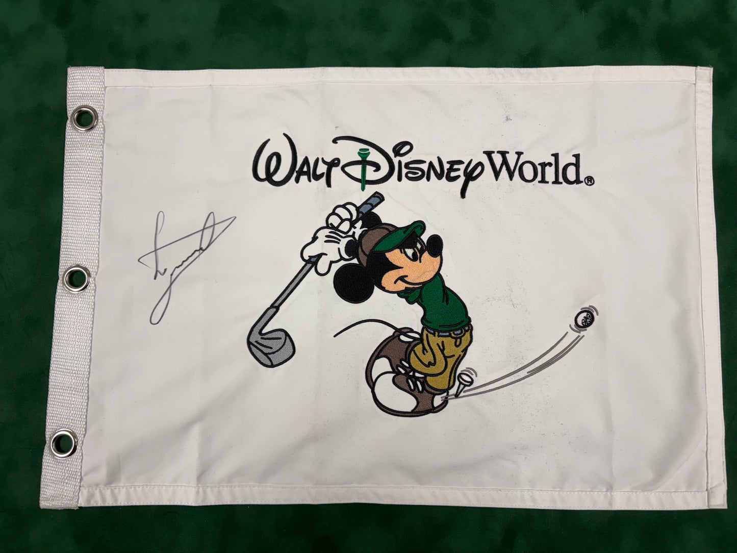 Luke Donald Rare Signed Walt Disney World Golf Pin Flag + Dealer COA