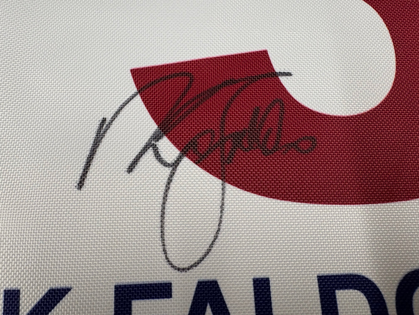 Sir Nick Faldo Signed Three-Time Open Champion White Golf Flag + Cert