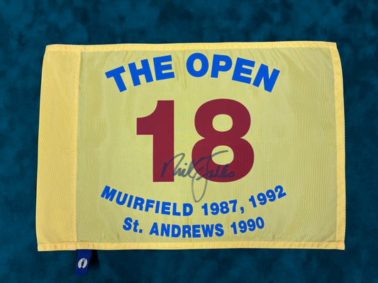 Sir Nick Faldo Signed The Open Winning Years Special RARE Golf Flag + Dealer COA