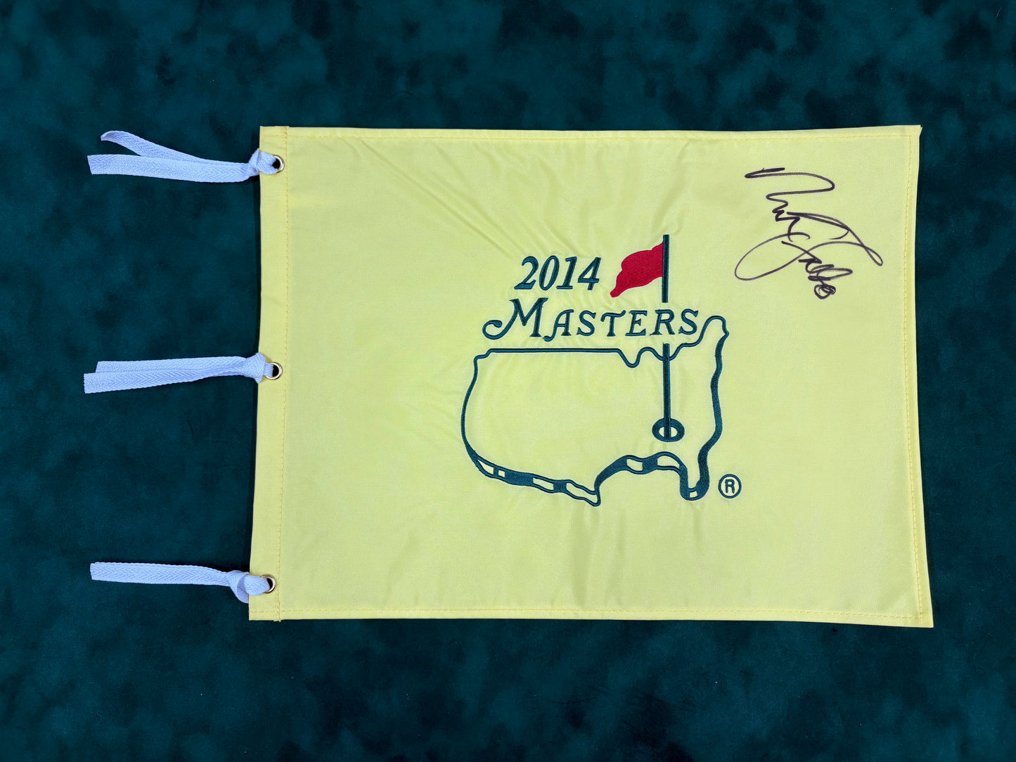 Sir Nick Faldo - Golf Legend Signed 2014 Masters Golf Pin Flag + Cert