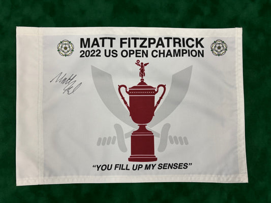Matt Fitzpatrick Winner Signed 2022 US Open Limited Edition Sheffield United Golf Pin Flag + Dealer COA