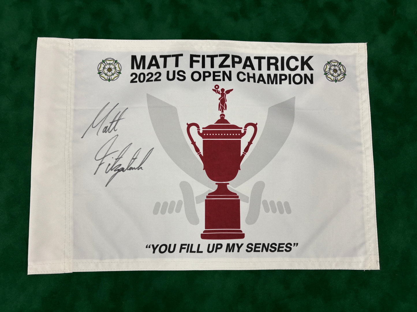 Matt Fitzpatrick Winner Signed 2022 US Open Limited Edition Sheffield United Golf Pin Flag + Dealer COA