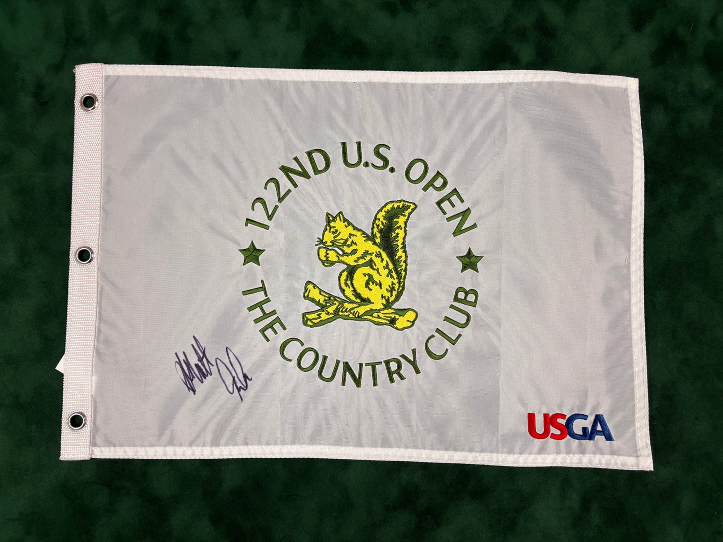 Matt Fitzpatrick Winner Signed 122nd US Open at The Country Club Golf Pin Flag + Dealer COA