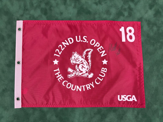 Matt Fitzpatrick Winner Signed 122nd US Open at The Country Club Golf Pin Flag + Dealer COA