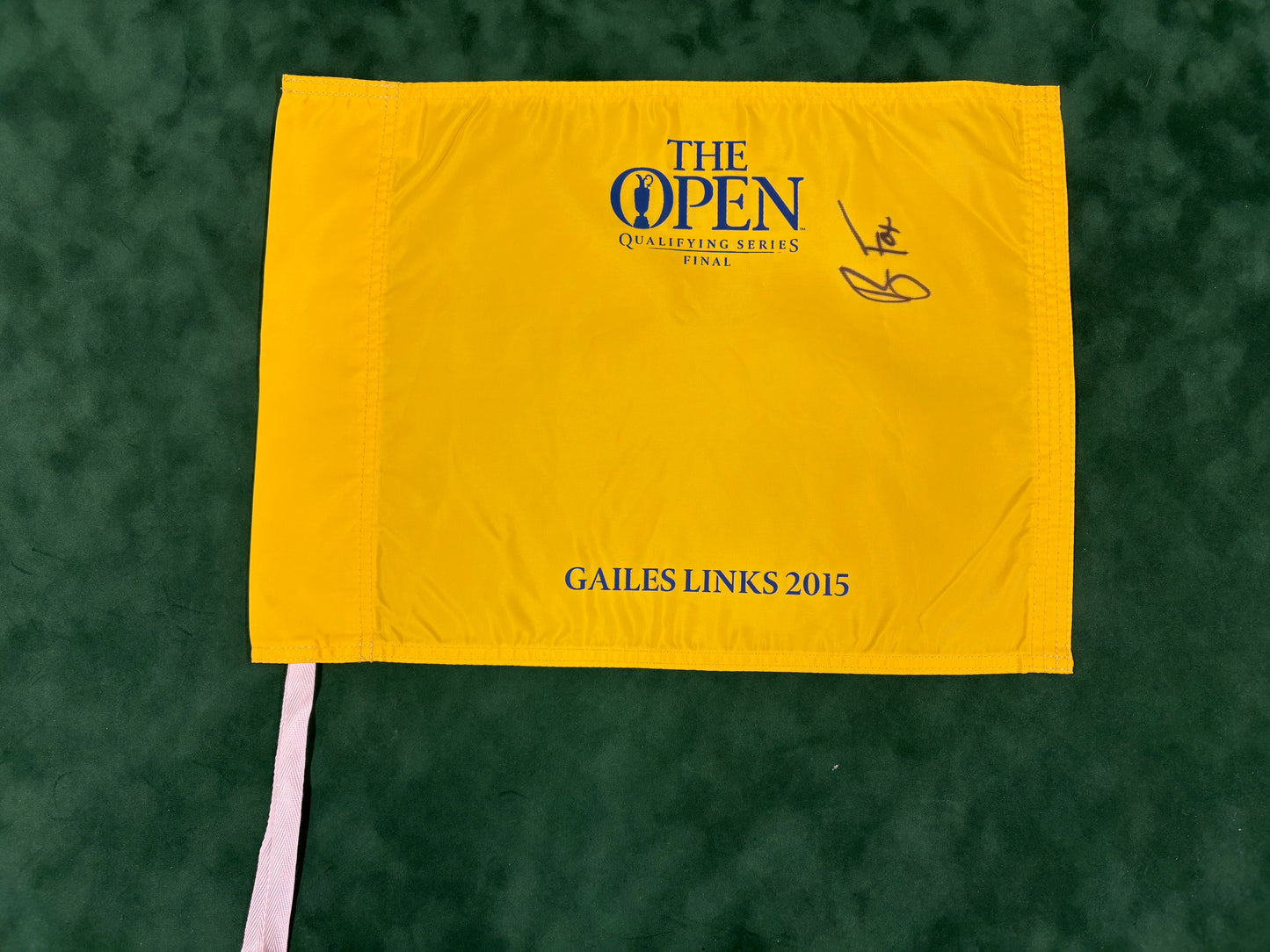 Ryan Fox Signed Course Used 2015 Open Qualifying at Gailes Links Golf Flag + Dealer COA