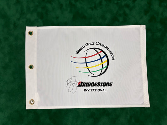 Rickie Fowler Signed World Golf Championships 'Bridgestone Invitational' Golf Pin Flag + Dealer COA