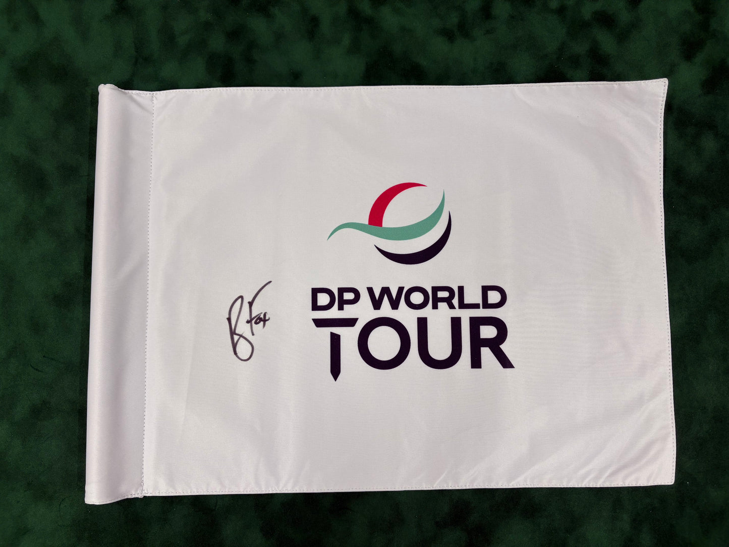 Ryan Fox Signed DP World Tour Golf Pin Flag + Dealer COA