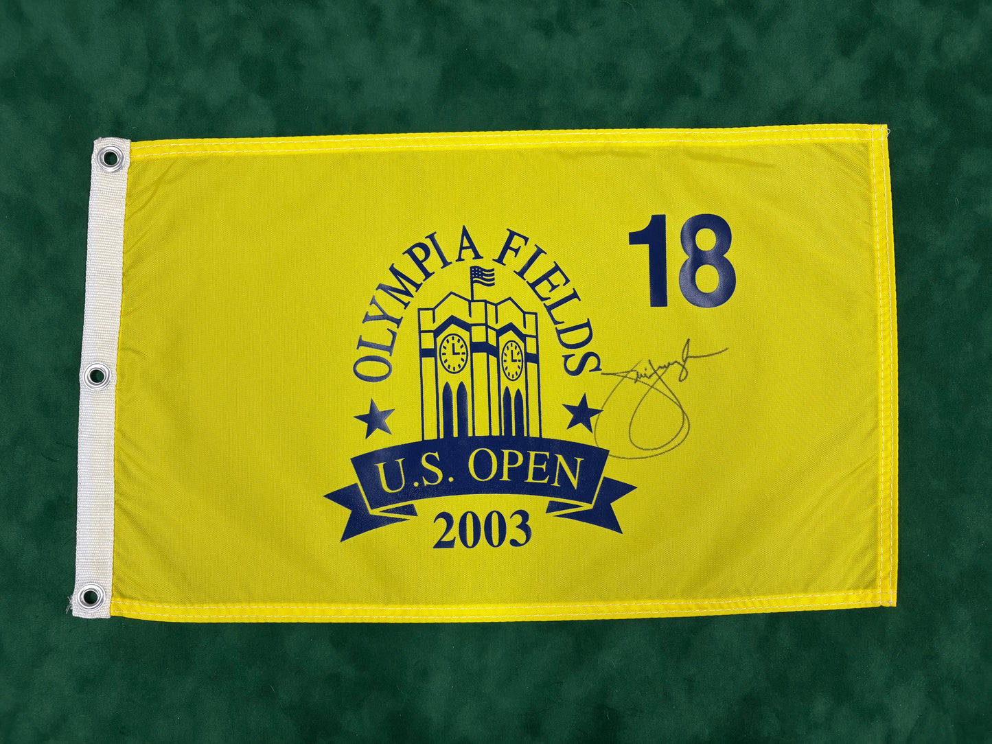 Jim Furyk Winner Signed 2003 US Open at Olympia Fields Golf Pin Flag + Dealer COA