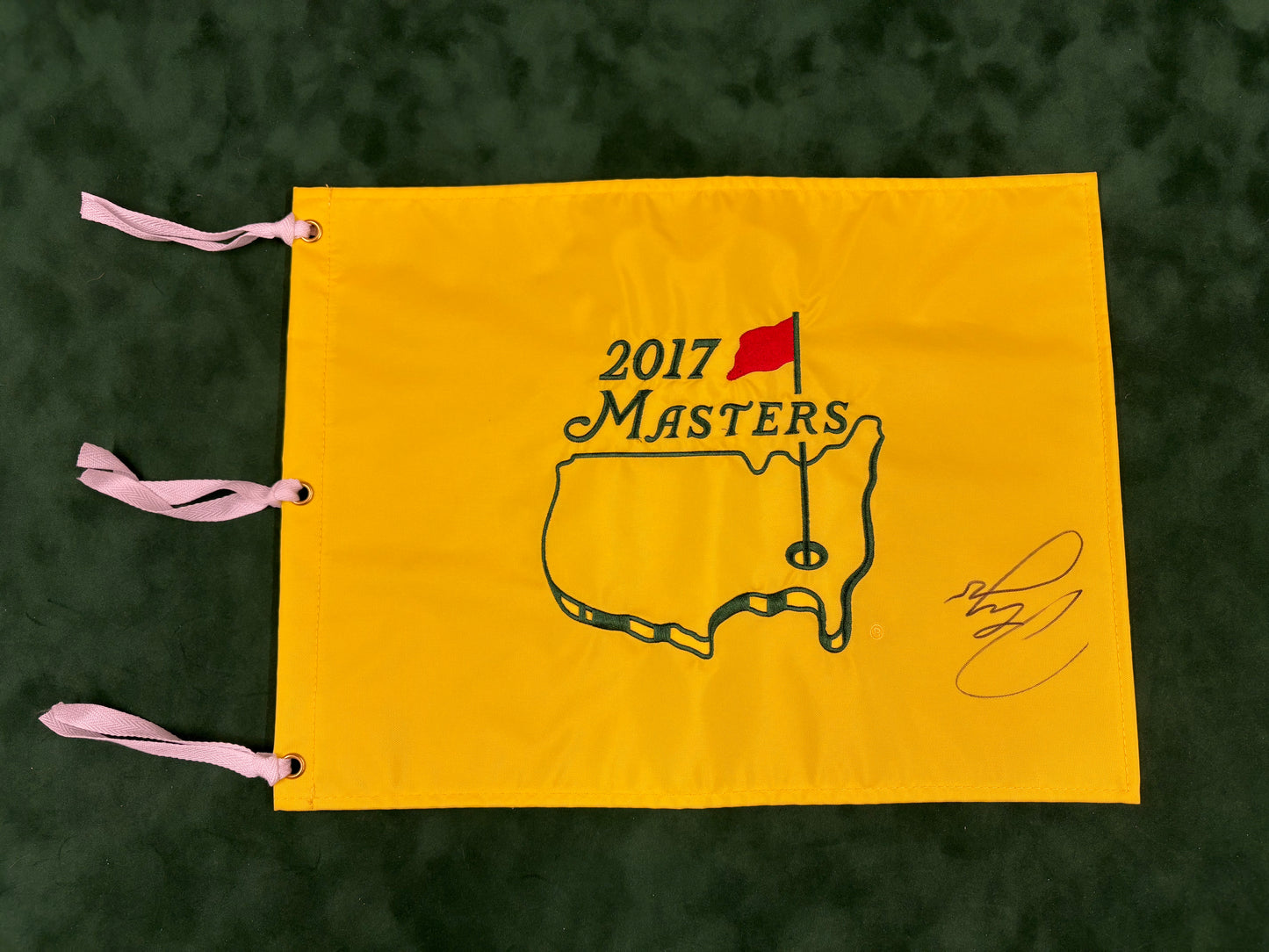 Sergio García Winner Signed 2017 Masters Golf Pin Flag + Dealer COA