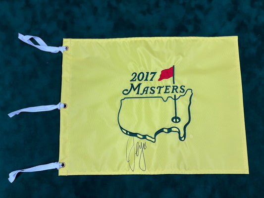 Sergio García Winner Signed 2017 Masters Golf Pin Flag + Dealer COA