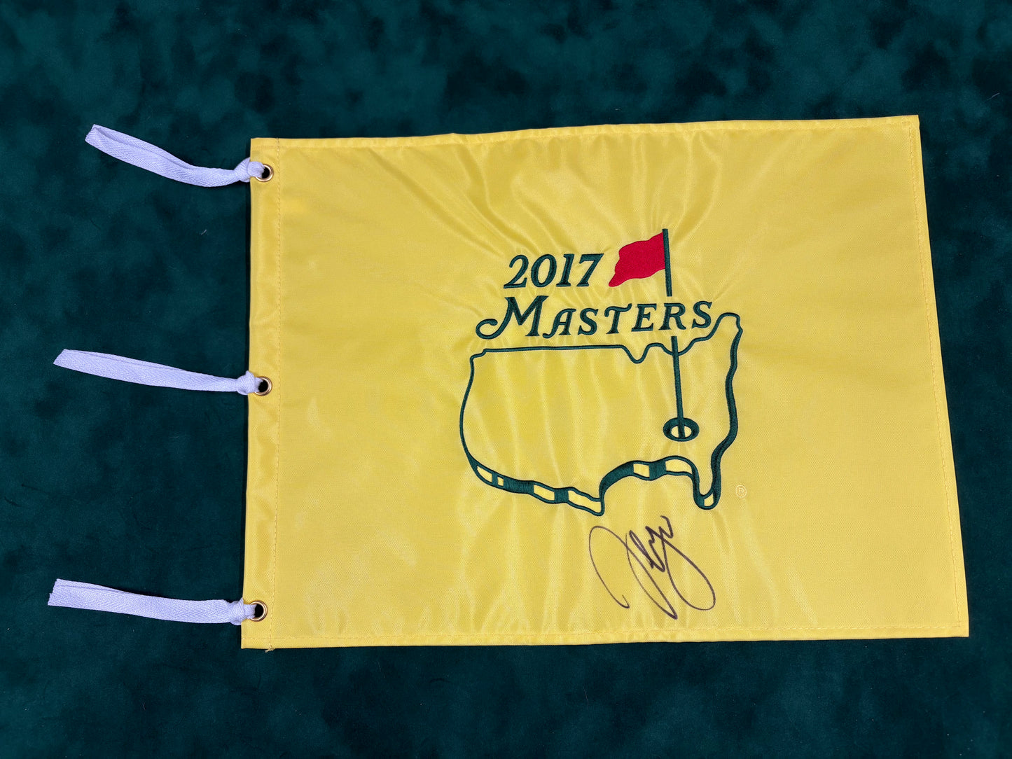 Sergio García Winner Signed 2017 Masters Golf Pin Flag + Dealer COA