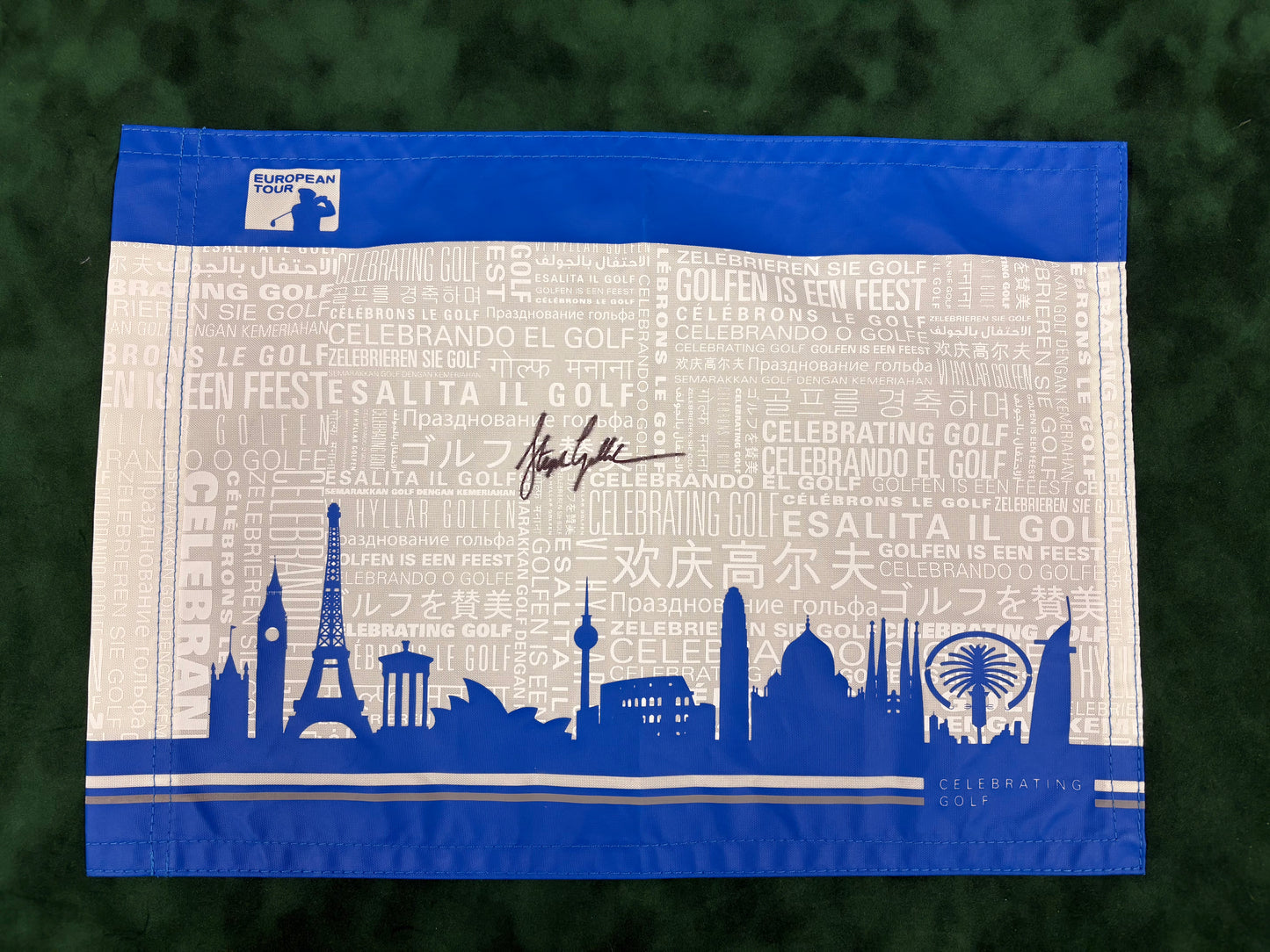 Stephen Gallacher Signed European Tour Golf Pin Flag + Dealer COA
