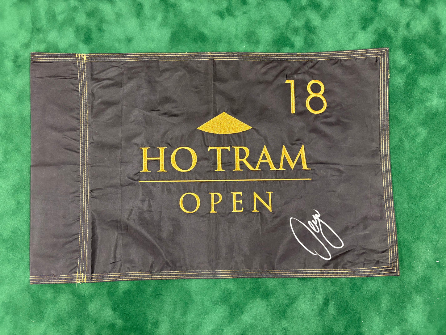 Sergio García 2015 Winner Signed Ho Tram Vietnam Open Golf Pin Flag + Dealer COA