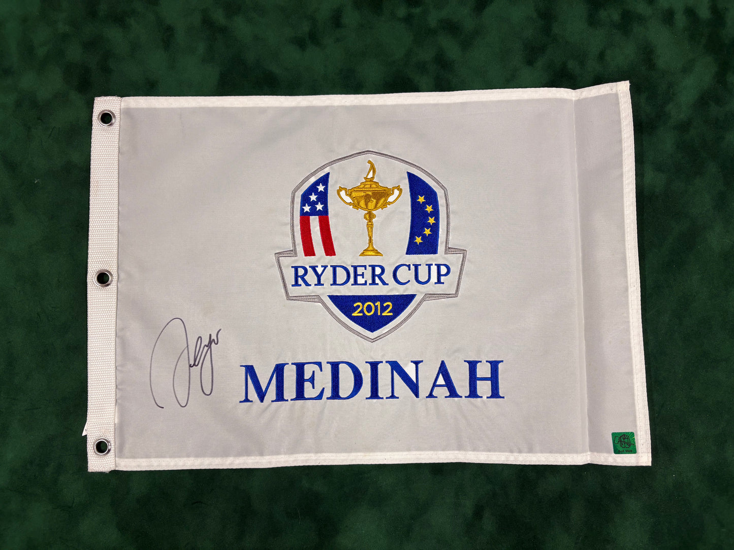Sergio García Signed 2012 Ryder Cup at Medinah Golf Pin Flag + Dealer COA GJA