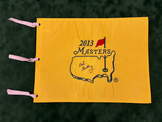 Bob Goalby Signed 2013 Masters Golf Pin Flag + Dealer COA