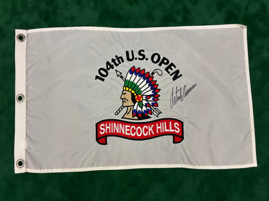 Retief Goosen Winner Signed 104th US Open at Shinnecock Hills Golf Pin Flag + Dealer COA